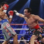 Deportistas de boxeo durante un combate